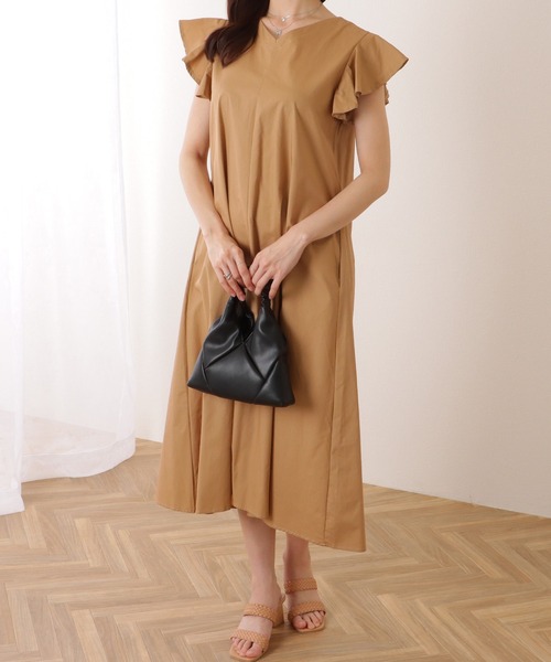 Lace Ladies(レースレディース)の「ラッフル フリル Vネック ロング ワンピース(ワンピース・レディース・ブラック/ベージュ/ピンク・FREE)」の16枚目の写真