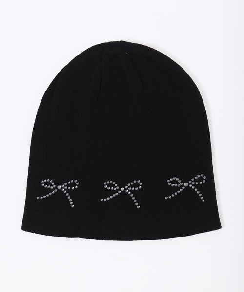 WC（ダブル シー）の「ビジューリボンビーニー（ニットキャップ/ビーニー・レディース・ホワイト/ブラック・FREE）」の7枚目の写真