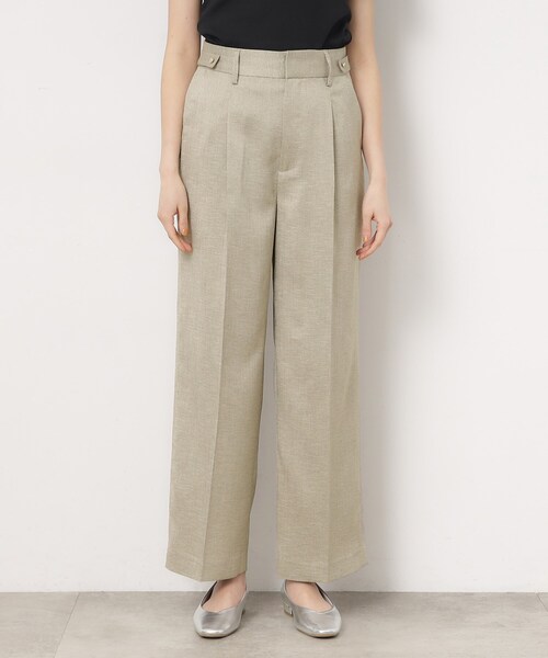 OPAQUE.CLIP(オペークドットクリップ)の「◆セットアップ対応/リネンライクワイドストレートパンツ【洗濯機洗い可】(その他パンツ・レディース・ブラック/ベージュ系その他7・38/42/40)」の11枚目の写真