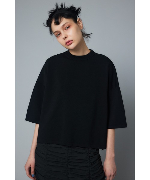 HeRIN.CYE(ヘリンドットサイ)の「Box knit tops ボックスニットトップス(ニット/セーター・レディース・オフホワイト/ブラック/レッド・FREE)」の2枚目の写真