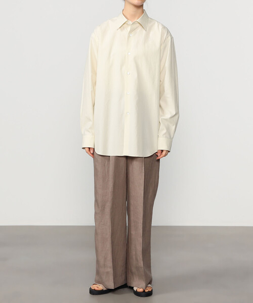 Bshop(ビショップ)の「BRACCAE | リネン ツータックパンツ WOMEN(スラックス・レディース・モカ/ライトグレー/ピンク/チャコール・2/1)」の9枚目の写真