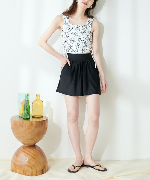 natural couture(ナチュラルクチュール)の「【水着】ハイウエストスタイルアップショーパン(水着・レディース・ブラック/ブラウン・SMALL/MEDIUM)」の6枚目の写真