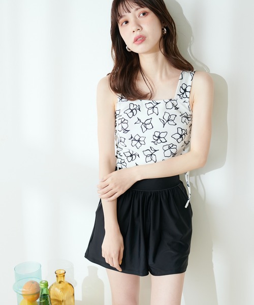 natural couture(ナチュラルクチュール)の「【水着】ハイウエストスタイルアップショーパン(水着・レディース・ブラック/ブラウン・SMALL/MEDIUM)」の9枚目の写真