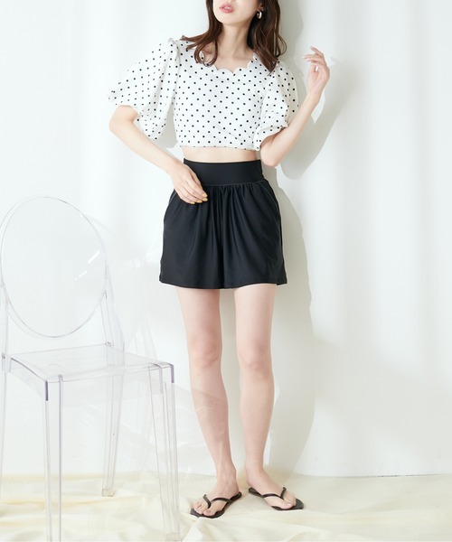 natural couture(ナチュラルクチュール)の「【水着】ハイウエストスタイルアップショーパン(水着・レディース・ブラック/ブラウン・SMALL/MEDIUM)」の10枚目の写真