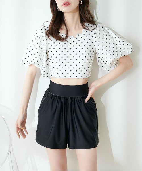 natural couture(ナチュラルクチュール)の「【水着】ハイウエストスタイルアップショーパン(水着・レディース・ブラック/ブラウン・SMALL/MEDIUM)」の12枚目の写真