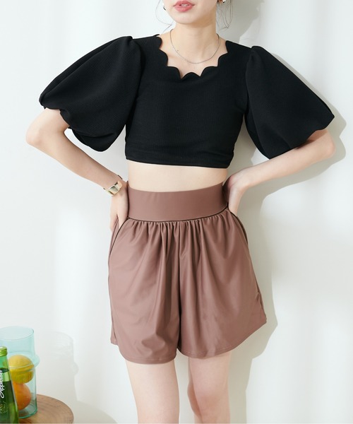 natural couture(ナチュラルクチュール)の「【水着】ハイウエストスタイルアップショーパン(水着・レディース・ブラック/ブラウン・SMALL/MEDIUM)」の22枚目の写真