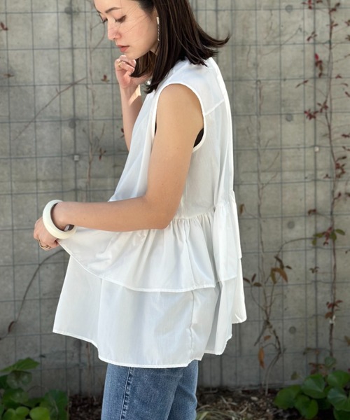 deux amour(ドゥーザムール)の「パール付きチュニック(チュニック・レディース・チェック/ホワイト/ブラック・FREE)」の9枚目の写真