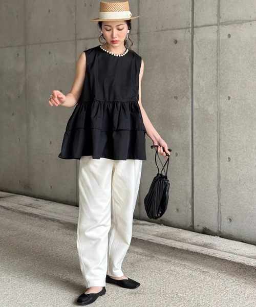 deux amour(ドゥーザムール)の「パール付きチュニック(チュニック・レディース・チェック/ホワイト/ブラック・FREE)」の20枚目の写真