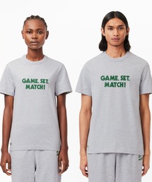 LACOSTE | オーガニックコットン メッセージプリントバインダーネック半袖Tシャツ(Tシャツ/カットソー)