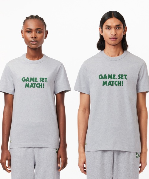 【セール】オーガニックコットン メッセージプリントバインダーネック半袖Tシャツ（Tシャツ/カットソー）｜LACOSTE（ラコステ）
