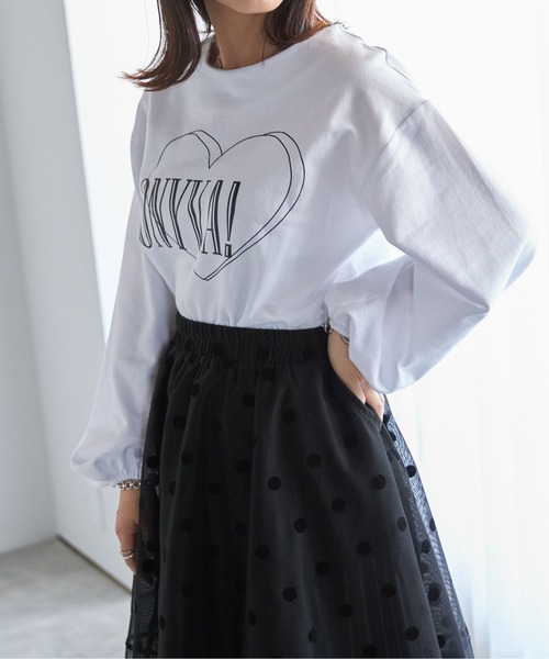 each（イーチ）の「《ONIVA！》ボリュームスリーブ裏毛カットソー（Tシャツ/カットソー・レディース・シルバー/ホワイト・FREE）」の5枚目の写真