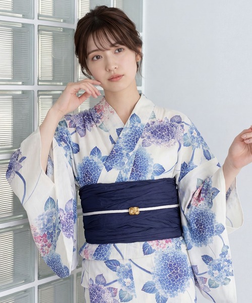 SOUBIEN(ソウビエン)の「【floro by SOUBIEN】浴衣2点セット (浴衣+兵児帯)(浴衣・レディース・ブルー系その他/ホワイト系その他2/ホワイト系その他/ベージュ系その他/ホワイト系その他3/グリーン系その他/ホワイト系その他5/ブルー系その他2/ホワイト系その他4/スカイブルー系/ホワイト系2/ホワイト×パープル/ネイビー系/ホワイト系1/ホワイト系/ダルブルー系/イエロー× ブルー/ネイビー系1・FREE)」の7枚目の写真
