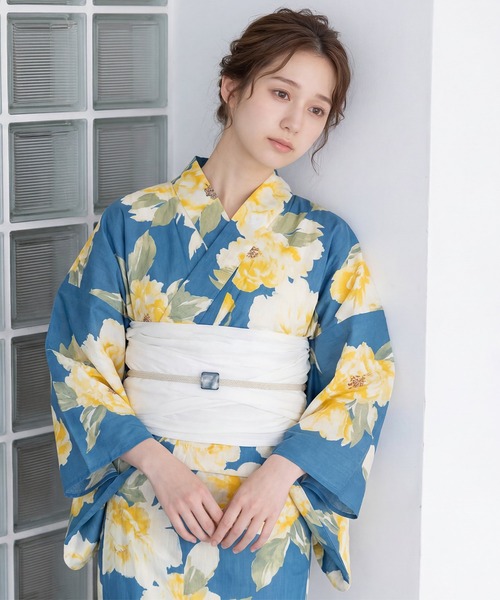 SOUBIEN(ソウビエン)の「【floro by SOUBIEN】浴衣2点セット (浴衣+兵児帯)(浴衣・レディース・ブルー系その他/ホワイト系その他2/ホワイト系その他/ベージュ系その他/ホワイト系その他3/グリーン系その他/ホワイト系その他5/ブルー系その他2/ホワイト系その他4/スカイブルー系/ホワイト系2/ホワイト×パープル/ネイビー系/ホワイト系1/ホワイト系/ダルブルー系/イエロー× ブルー/ネイビー系1・FREE)」の18枚目の写真