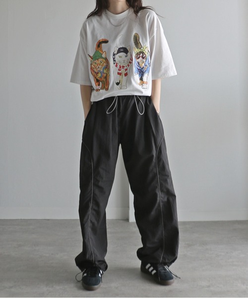 COURO(コウロ)の「アニマル前後プリントオーバーサイズユニセックスTシャツ(Tシャツ/カットソー・レディース・ホワイト/ホワイト系/ブラック系/ブラック/チャコールグレー/チャコール/ライトグレー系/オートミール・M/L/XL)」の21枚目の写真