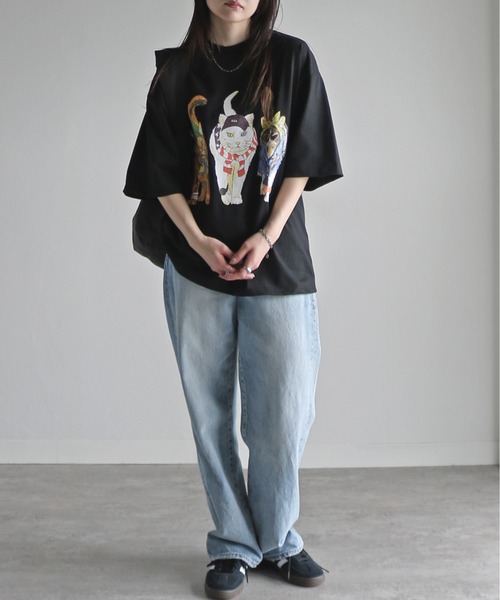COURO(コウロ)の「アニマル前後プリントオーバーサイズユニセックスTシャツ(Tシャツ/カットソー・レディース・ホワイト/ホワイト系/ブラック系/ブラック/チャコールグレー/チャコール/ライトグレー系/オートミール・M/L/XL)」の12枚目の写真