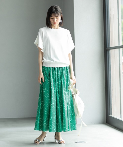 OPAQUE.CLIP（オペークドットクリップ）の「◆UV クールタッチ袖ヒラニット【接触冷感/抗ピル/洗濯機洗い可】（ニット/セーター・レディース・ベージュ/ホワイト/グリーン/ブラック・36/38/40/42）」の10枚目の写真