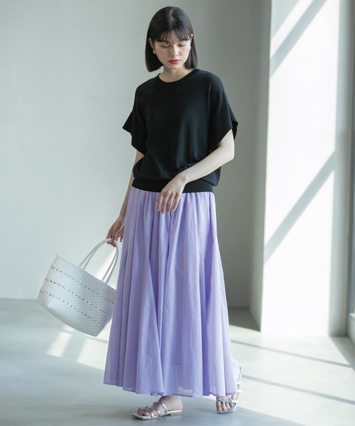 OPAQUE.CLIP（オペークドットクリップ）の「◆UV クールタッチ袖ヒラニット【接触冷感/抗ピル/洗濯機洗い可】（ニット/セーター・レディース・ベージュ/ホワイト/グリーン/ブラック・36/38/40/42）」の17枚目の写真