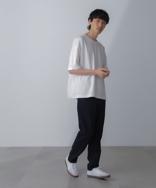 NANO universe（ナノユニバース）の「WEB限定/アンチスメル ルーズクルーネックTシャツ 半袖（Tシャツ/カットソー・メンズ・ブラック/ブルーグレー/ホワイト/グレー系その他4・L/M/S/XL）」の7枚目の写真