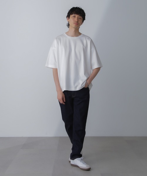 NANO universe（ナノユニバース）の「WEB限定/アンチスメル ルーズクルーネックTシャツ 半袖（Tシャツ/カットソー・メンズ・ブラック/ブルーグレー/ホワイト/グレー系その他4・L/M/S/XL）」の8枚目の写真