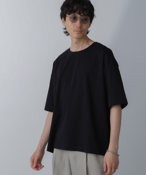 NANO universe（ナノユニバース）の「WEB限定/アンチスメル ルーズクルーネックTシャツ 半袖（Tシャツ/カットソー・メンズ・ブラック/ブルーグレー/ホワイト/グレー系その他4・L/M/S/XL）」の14枚目の写真