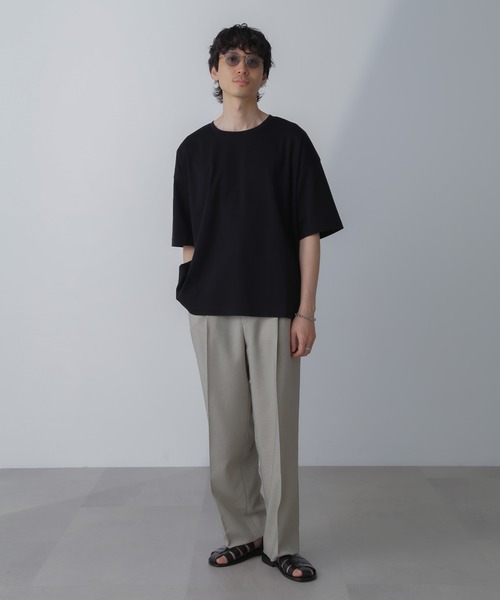 NANO universe（ナノユニバース）の「WEB限定/アンチスメル ルーズクルーネックTシャツ 半袖（Tシャツ/カットソー・メンズ・ブラック/ブルーグレー/ホワイト/グレー系その他4・L/M/S/XL）」の16枚目の写真