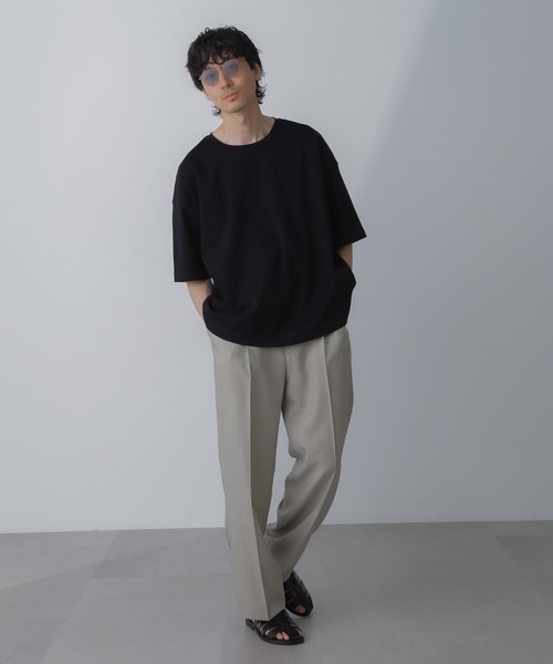 NANO universe（ナノユニバース）の「WEB限定/アンチスメル ルーズクルーネックTシャツ 半袖（Tシャツ/カットソー・メンズ・ブラック/ブルーグレー/ホワイト/グレー系その他4・L/M/S/XL）」の17枚目の写真