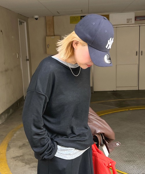 ABYS（アビス）の「【新色追加】スラブ調シアートップス（Tシャツ/カットソー・レディース・オフホワイト/ライトブルー/ピンク/杢グレー/ブルー/ブラック・FREE）」の3枚目の写真