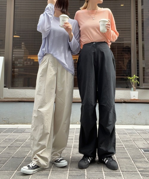 ABYS（アビス）の「【新色追加】スラブ調シアートップス（Tシャツ/カットソー・レディース・オフホワイト/ライトブルー/ピンク/杢グレー/ブルー/ブラック・FREE）」の20枚目の写真