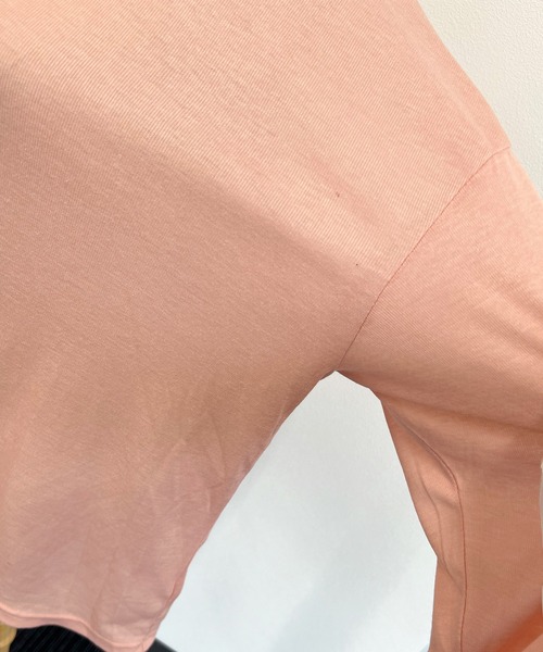 ABYS（アビス）の「【新色追加】スラブ調シアートップス（Tシャツ/カットソー・レディース・オフホワイト/ライトブルー/ピンク/杢グレー/ブルー/ブラック・FREE）」の16枚目の写真