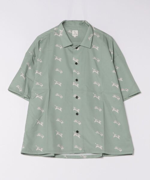 Revo.（レボ）の「Revo. アニマル 総柄プリント オーバーサイズシルエット オープンカラーシャツ/開襟シャツ（シャツ/ブラウス・メンズ・ライトグリーン/ブラック/レオパード/グリーン/マルチ/ブラック系その他/ホワイト・2/1）」の5枚目の写真