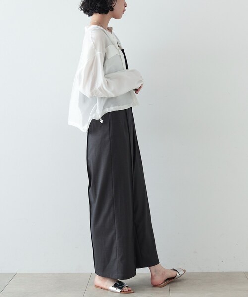 GALLEST（ギャレスト）の「◆シアーローンブルゾンシャツ（ブルゾン・レディース・グリーン系/ブラック/ホワイト・38）」の6枚目の写真