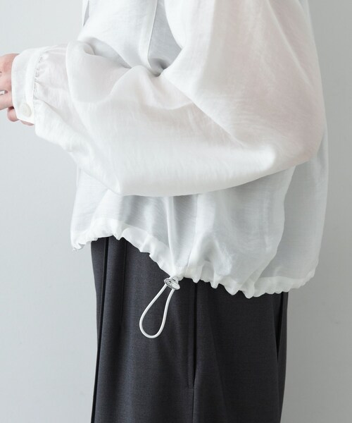 GALLEST（ギャレスト）の「◆シアーローンブルゾンシャツ（ブルゾン・レディース・グリーン系/ブラック/ホワイト・38）」の11枚目の写真