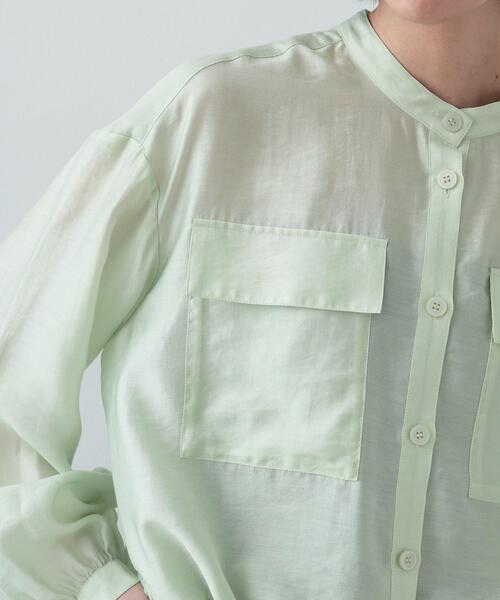 GALLEST（ギャレスト）の「◆シアーローンブルゾンシャツ（ブルゾン・レディース・グリーン系/ブラック/ホワイト・38）」の20枚目の写真