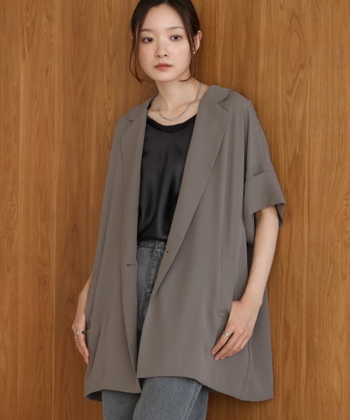 Bab（バブ）の「シングルボタンテーラードジャケット（テーラードジャケット・レディース・ブラック/グレー・M）」の6枚目の写真