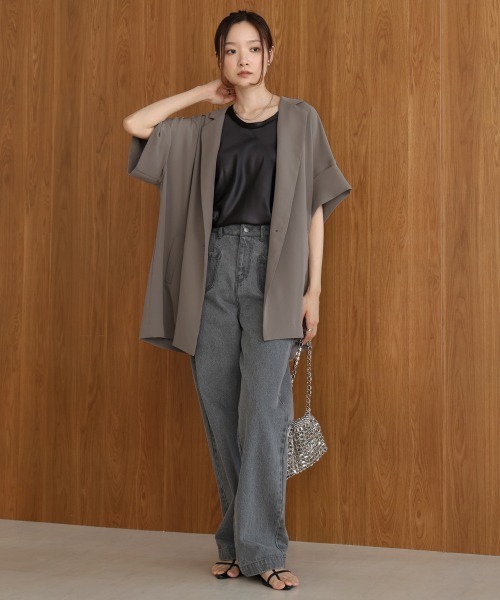 Bab（バブ）の「シングルボタンテーラードジャケット（テーラードジャケット・レディース・ブラック/グレー・M）」の7枚目の写真