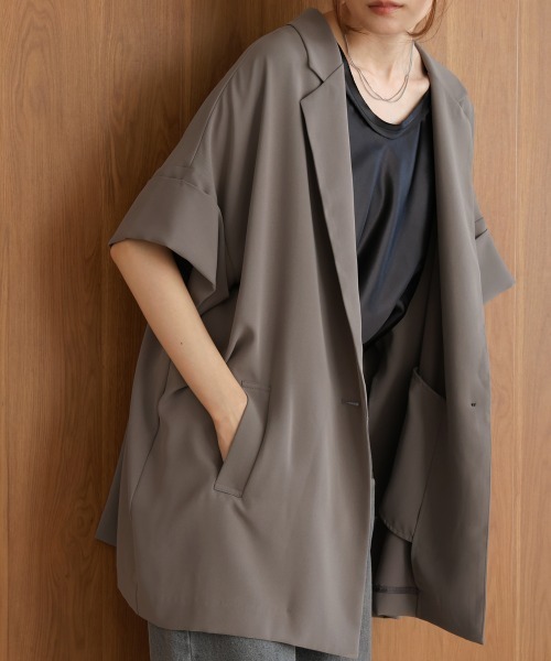 Bab（バブ）の「シングルボタンテーラードジャケット（テーラードジャケット・レディース・ブラック/グレー・M）」の9枚目の写真