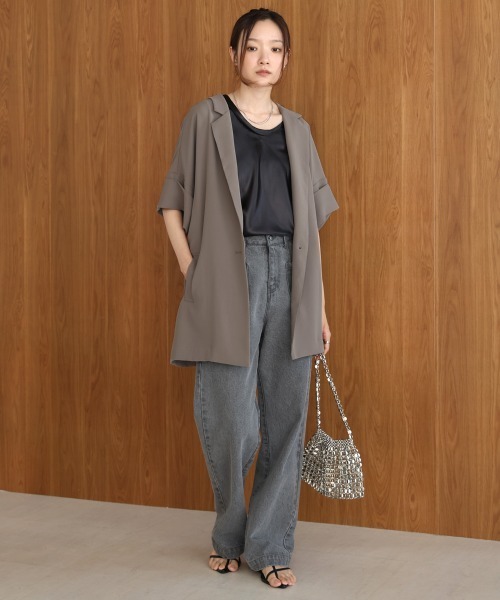 Bab（バブ）の「シングルボタンテーラードジャケット（テーラードジャケット・レディース・ブラック/グレー・M）」の4枚目の写真