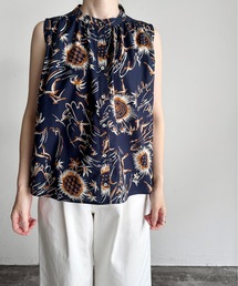 vent blanc（ヴァンブラン）の「SF:denicher デニシェ コットンブロード surfingプリント ノースリブラウス（シャツ/ブラウス）」