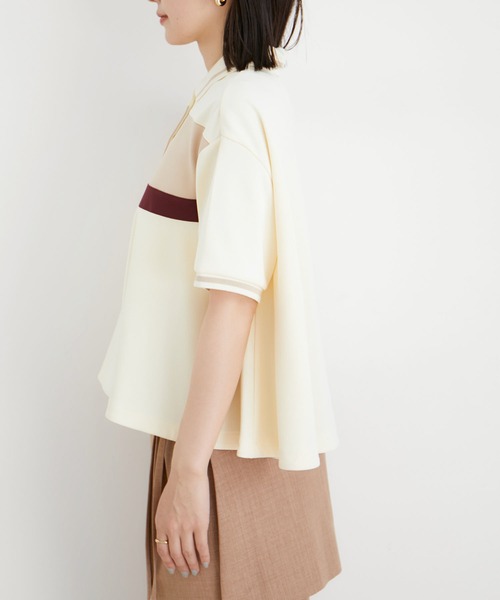 VIS（ビス）の「【洗える】裾フレアポロトップス（ポロシャツ・レディース・ブルー系その他/ベージュ系その他・FREE）」の13枚目の写真