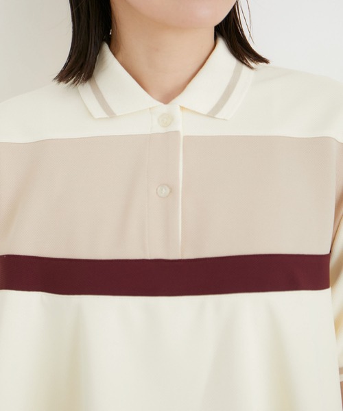 VIS（ビス）の「【洗える】裾フレアポロトップス（ポロシャツ・レディース・ブルー系その他/ベージュ系その他・FREE）」の15枚目の写真