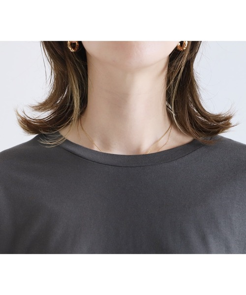 reca(レカ)の「【接触冷感】ドルマンスリーブワイドTシャツ ラクに体型カバーも叶う!綿100%(Tシャツ/カットソー・レディース・ピンク系その他/オフホワイト/チャコールグレー/ブラック/イエロー系その他/ブルー/ミント・M)」の13枚目の写真