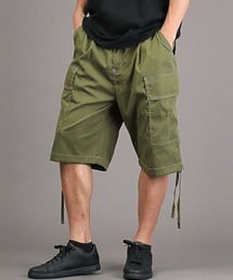 配色ステッチハーフカーゴパンツ