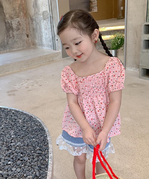 CERCA（チェルカ）の「lulunoix/フラワーフリルブラウス N15270（シャツ/ブラウス・キッズ・ブルー/ピンク・90cm/110cm/100cm/120cm）」の6枚目の写真