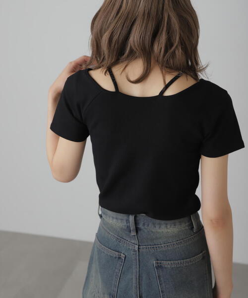 FREE'S MART（フリーズマート）の「◆ドッキングレイヤード風カットソー（Tシャツ/カットソー・レディース・ホワイト/ブラウン/ブラック・FREE）」の5枚目の写真