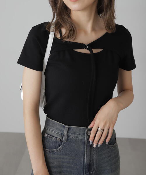 FREE'S MART（フリーズマート）の「◆ドッキングレイヤード風カットソー（Tシャツ/カットソー・レディース・ホワイト/ブラウン/ブラック・FREE）」の7枚目の写真