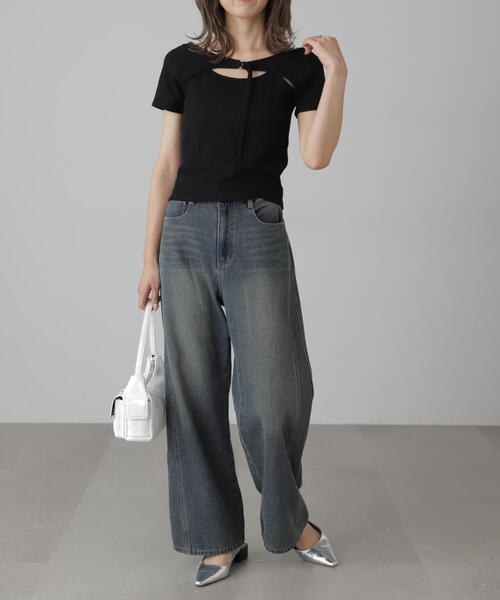 FREE'S MART（フリーズマート）の「◆ドッキングレイヤード風カットソー（Tシャツ/カットソー・レディース・ホワイト/ブラウン/ブラック・FREE）」の8枚目の写真