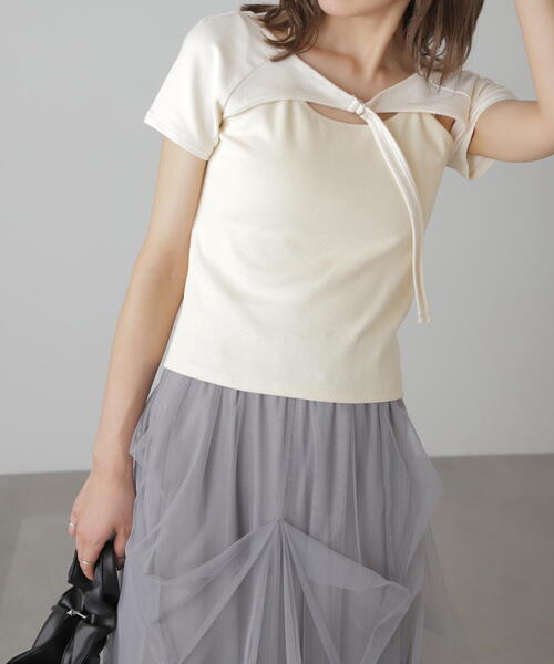 FREE'S MART（フリーズマート）の「◆ドッキングレイヤード風カットソー（Tシャツ/カットソー・レディース・ホワイト/ブラウン/ブラック・FREE）」の14枚目の写真