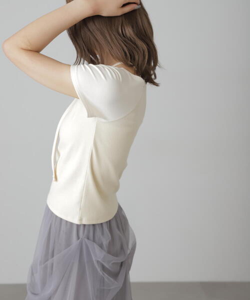 FREE'S MART（フリーズマート）の「◆ドッキングレイヤード風カットソー（Tシャツ/カットソー・レディース・ホワイト/ブラウン/ブラック・FREE）」の15枚目の写真