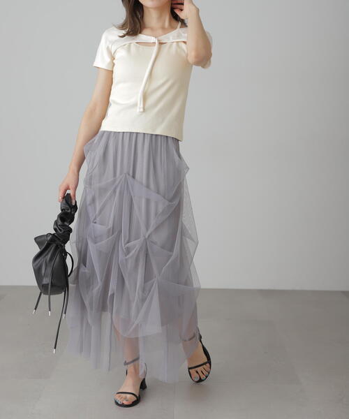 FREE'S MART（フリーズマート）の「◆ドッキングレイヤード風カットソー（Tシャツ/カットソー・レディース・ホワイト/ブラウン/ブラック・FREE）」の17枚目の写真