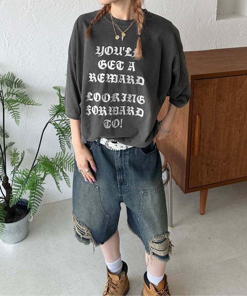 sedacle(セダクル)の「箔プリントTEE(Tシャツ/カットソー・メンズ・ブラウン/チャコールグレー・SMALL/LARGE/MEDIUM)」の2枚目の写真
